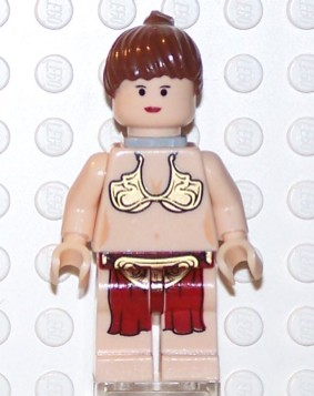 LEGO Minifigure -- Princess Leia (Jabba Slave with Neck Bracket with Back Stud, Light Flesh)-Star Wars / Star Wars Episode 4/5/6 -- sw085 -- Creative Brick Builders